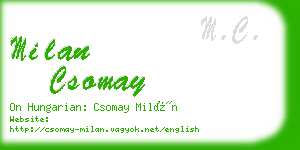 milan csomay business card